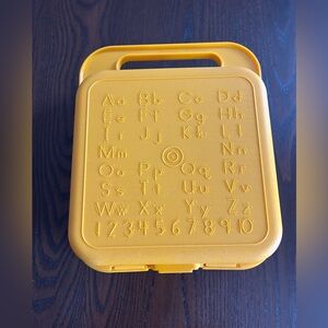 Vintage Tupperware Yellow Alphabet Learning Pencil Case